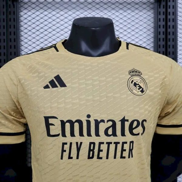 Real Madrid 2023/24 Special Edition Jersey Player Version Yellow - Image 2