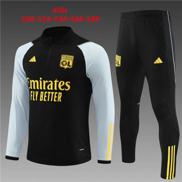 Olympique Lyonnais 2023/24 Half-Zip Kids Sweater+Pant 14001
