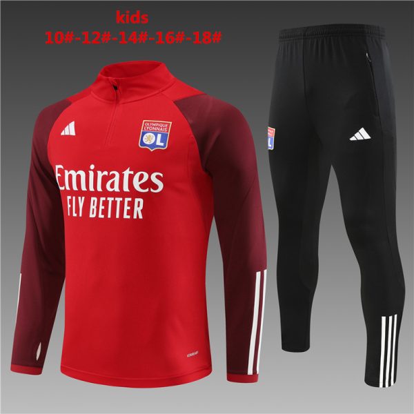 Olympique Lyonnais 2023/24 Half-Zip Kids Sweater+Pant 14001