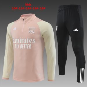 Olympique Lyonnais 2023/24 Half-Zip Kids Sweater+Pant 14001