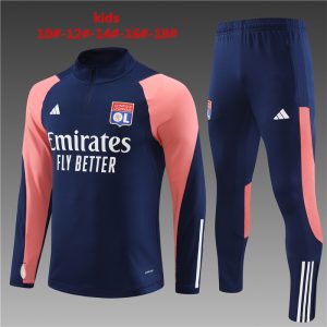 Olympique Lyonnais 2023/24 Half-Zip Kids Sweater+Pant 14001
