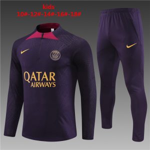 Paris Saint-Germain 2023/24 Half-Zip Kids Sweater+Pant 14001