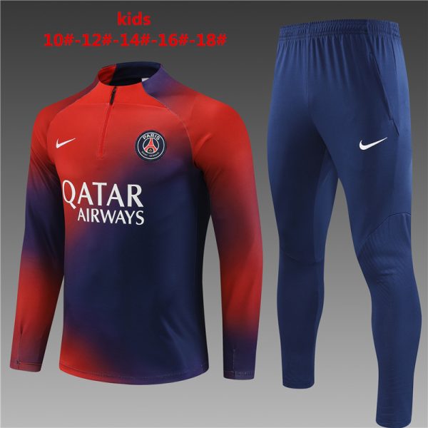 Paris Saint-Germain 2023/24 Half-Zip Kids Sweater+Pant 14001
