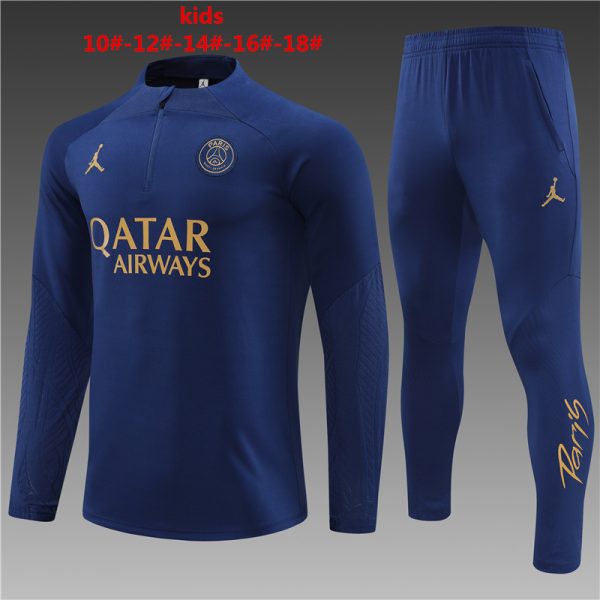 Paris Saint-Germain 2023/24 Half-Zip Kids Sweater+Pant 14001