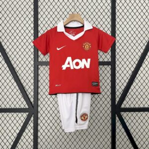 Manchester United 2010/11 Home Kids Retro Jersey And Shorts