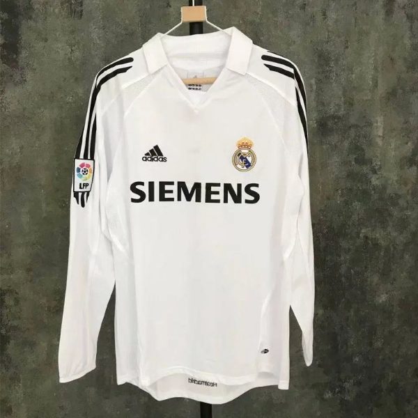 Real Madrid 2005/06 Home Long Sleeves Retro Jersey - Image 2