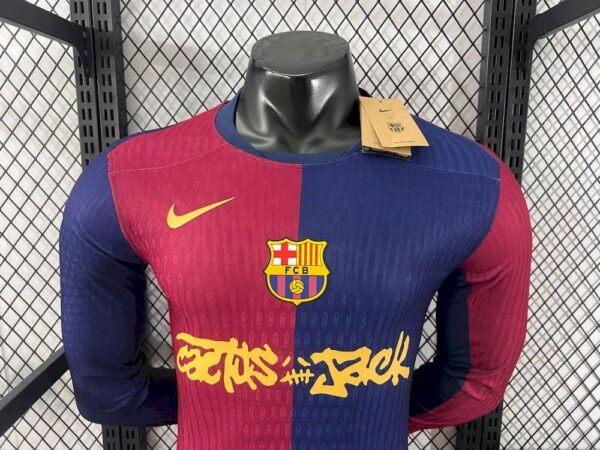 Barcelona 2024/25 Travis Scott Edition Home Long Sleeves Jersey Player Version - Image 5