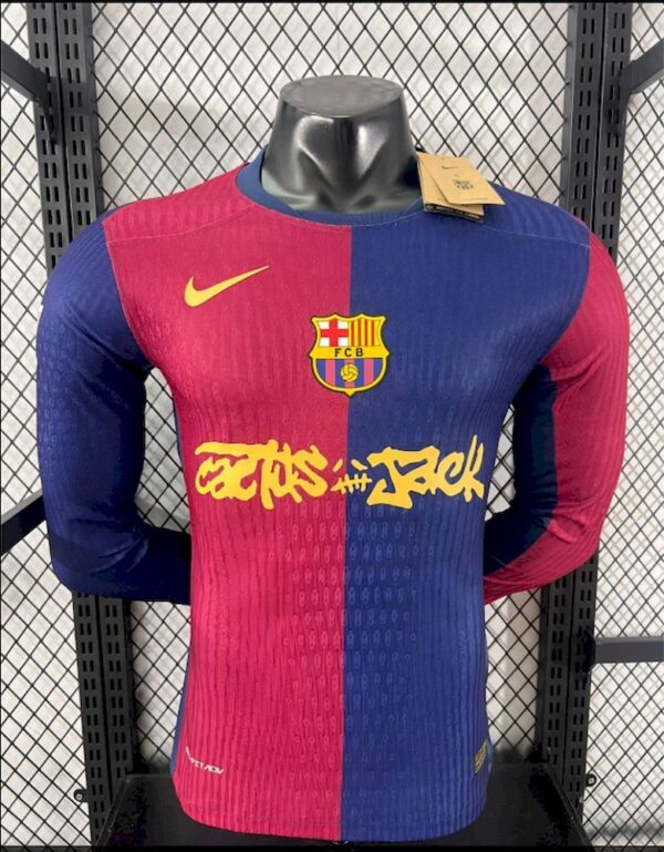Barcelona 2024/25 Travis Scott Edition Home Long Sleeves Jersey Player Version