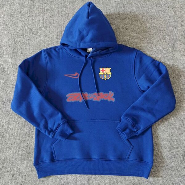 Barcelona 2025 Travis Scott Edition Dark Blue  Football Hoodie