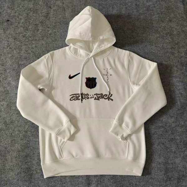 Barcelona 2025 Travis Scott Edition  White Football Hoodie