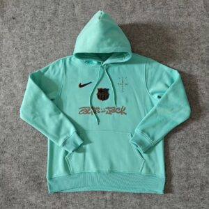 Barcelona 2025 Travis Scott Edition Grass Green Football  Hoodie